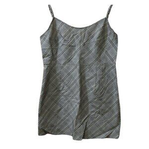 Urban Renewal Gray Plaid Mini Cami Dress | Vintage Fabric Spaghetti Strap LG